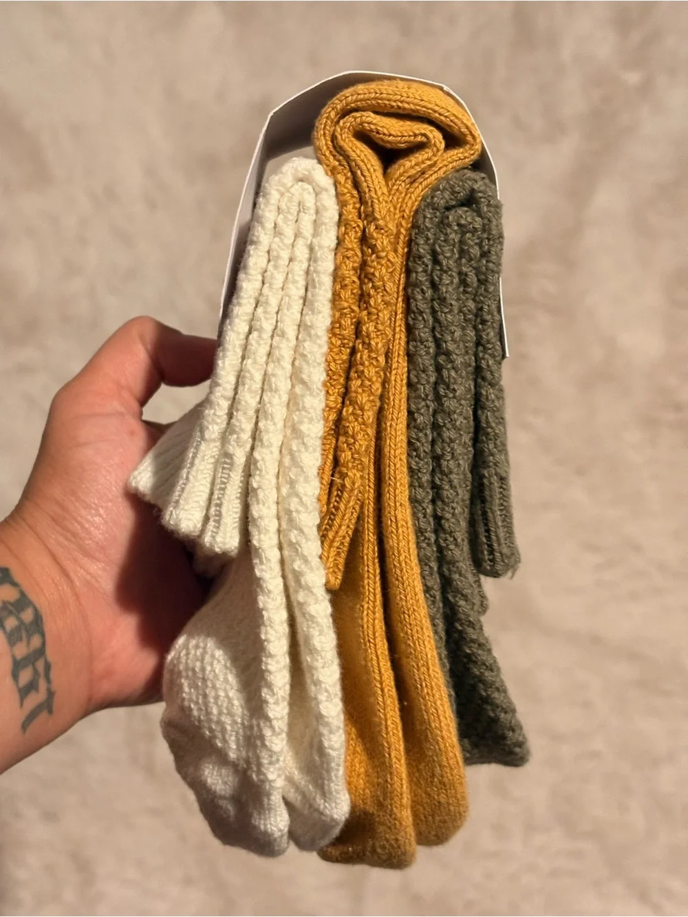 Target auden Men’s Ankle Socks - Cream with Yellow Accent (3-Pack)